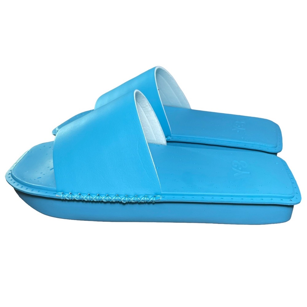 Adidas Y-3 Yohji Yamamoto x Adidas Vapour Blue Cyan Water Slides Men's Size 8‎